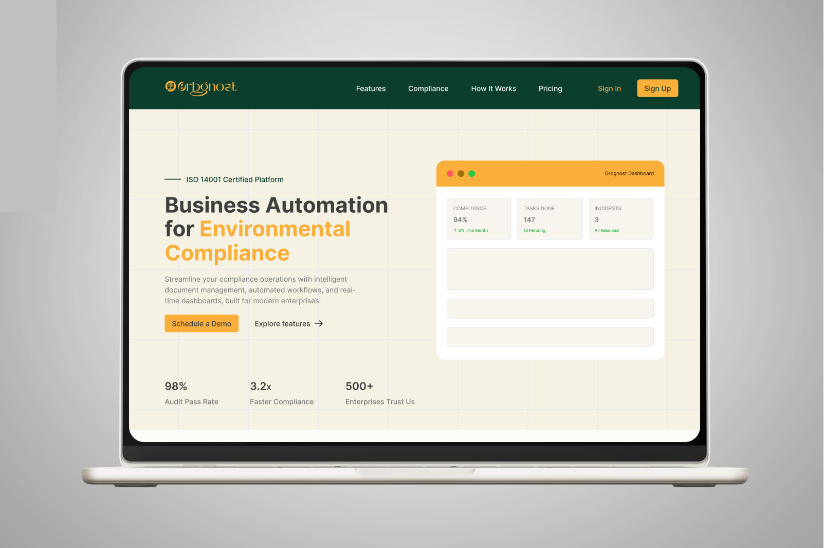 Orbgnost Landing Page